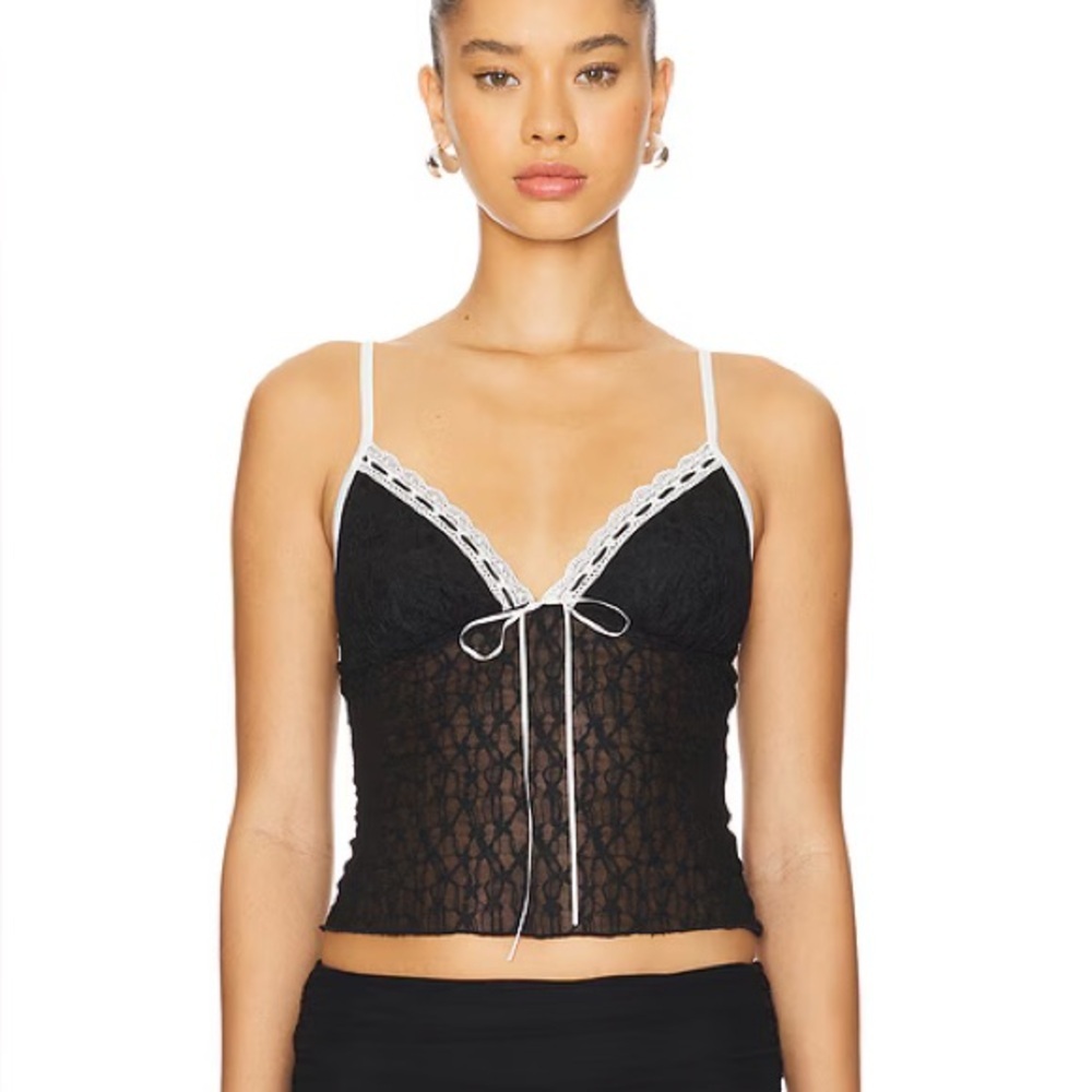 More To Come Flor Cami Top in Black & White Size S